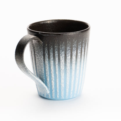 【清水焼】マグカップ　釉泥彩 黒×空色A　竹村陽太郎 KOTOPOTTER