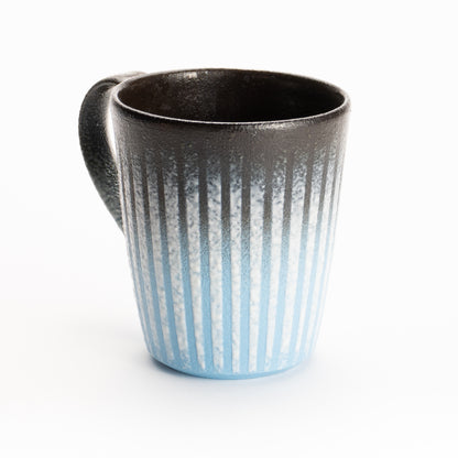 【清水焼】マグカップ　釉泥彩 黒×空色A　竹村陽太郎 KOTOPOTTER
