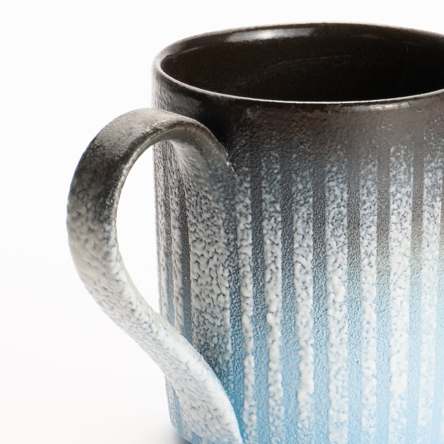 【清水焼】マグカップ　釉泥彩 黒×空色B　竹村陽太郎 KOTOPOTTER