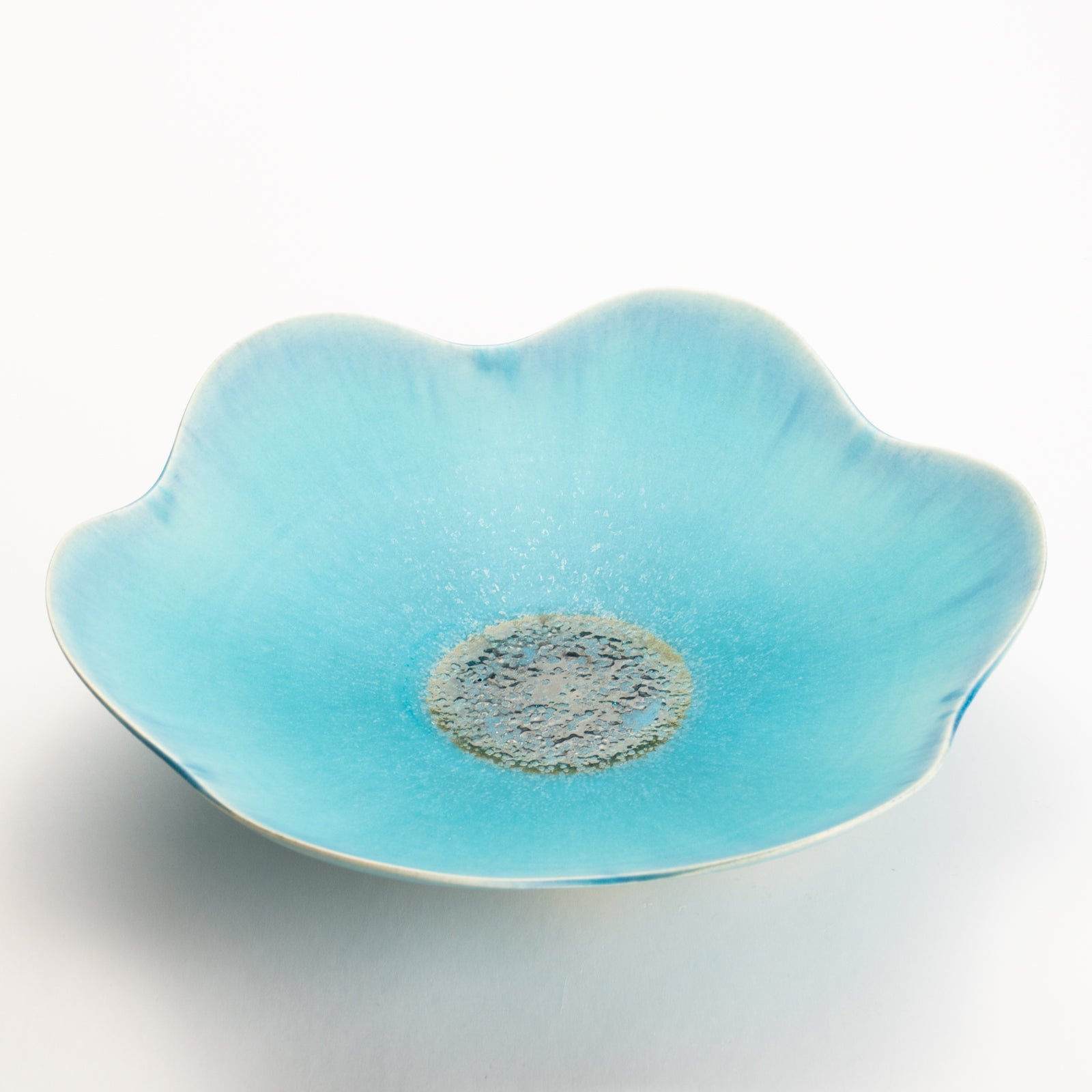 【清水焼】梅大皿　碧釉　竹村陽太郎 KOTOPOTTER