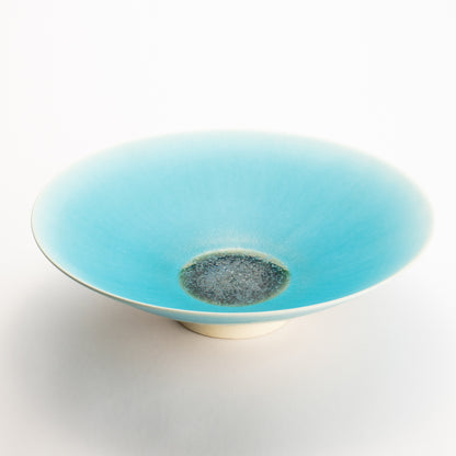 【清水焼】大皿　碧釉　竹村陽太郎 KOTOPOTTER