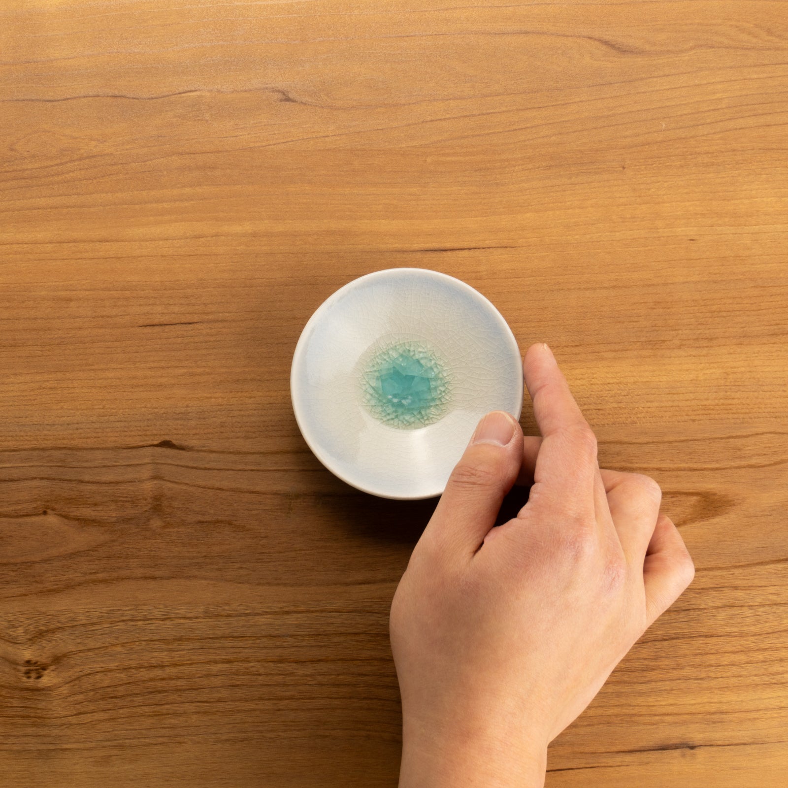 【清水焼】豆皿　灰釉　大日窯 KOTOPOTTER