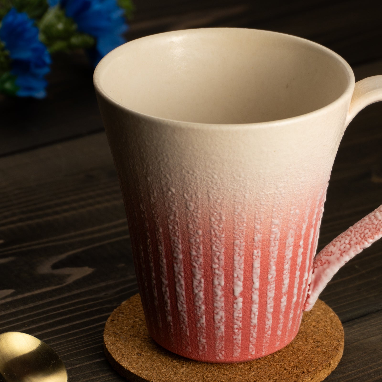 【清水焼】マグカップ　釉泥彩 紅色A　竹村陽太郎 KOTOPOTTER