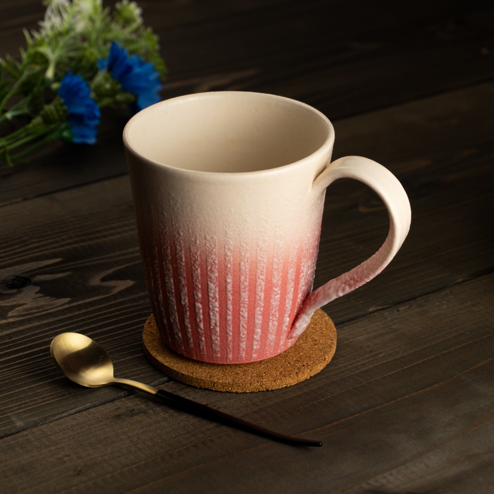 【清水焼】マグカップ　釉泥彩 紅色B　竹村陽太郎 KOTOPOTTER