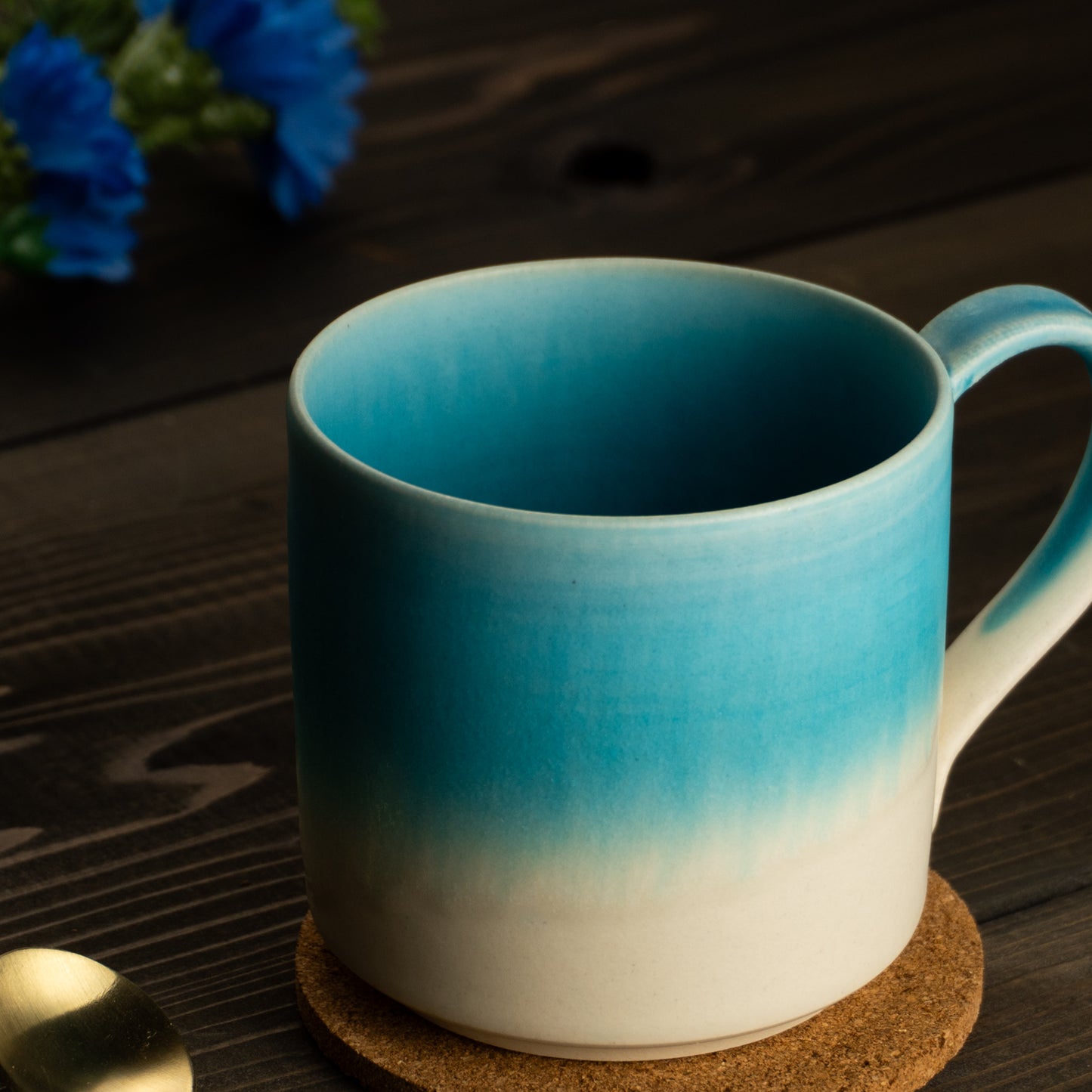 【清水焼】マグカップ　碧釉2A　竹村陽太郎 KOTOPOTTER