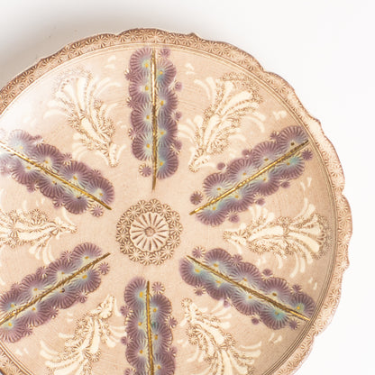 【清水焼】小皿　紫彩華紋　陶楽窯 KOTOPOTTER