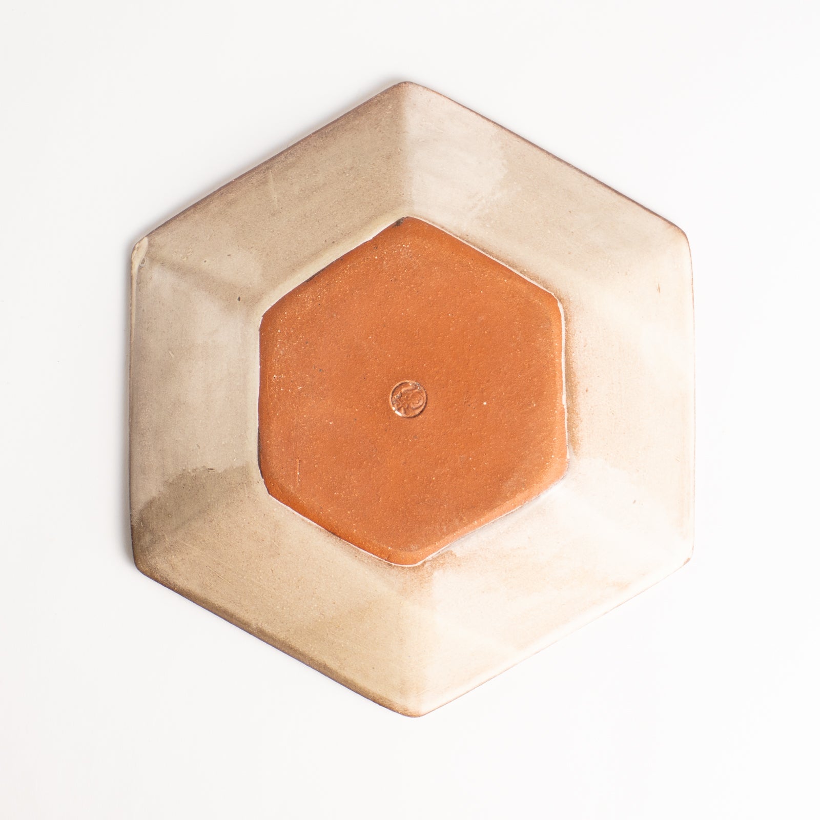 【清水焼】六角小皿　紫彩華紋　陶楽窯 KOTOPOTTER