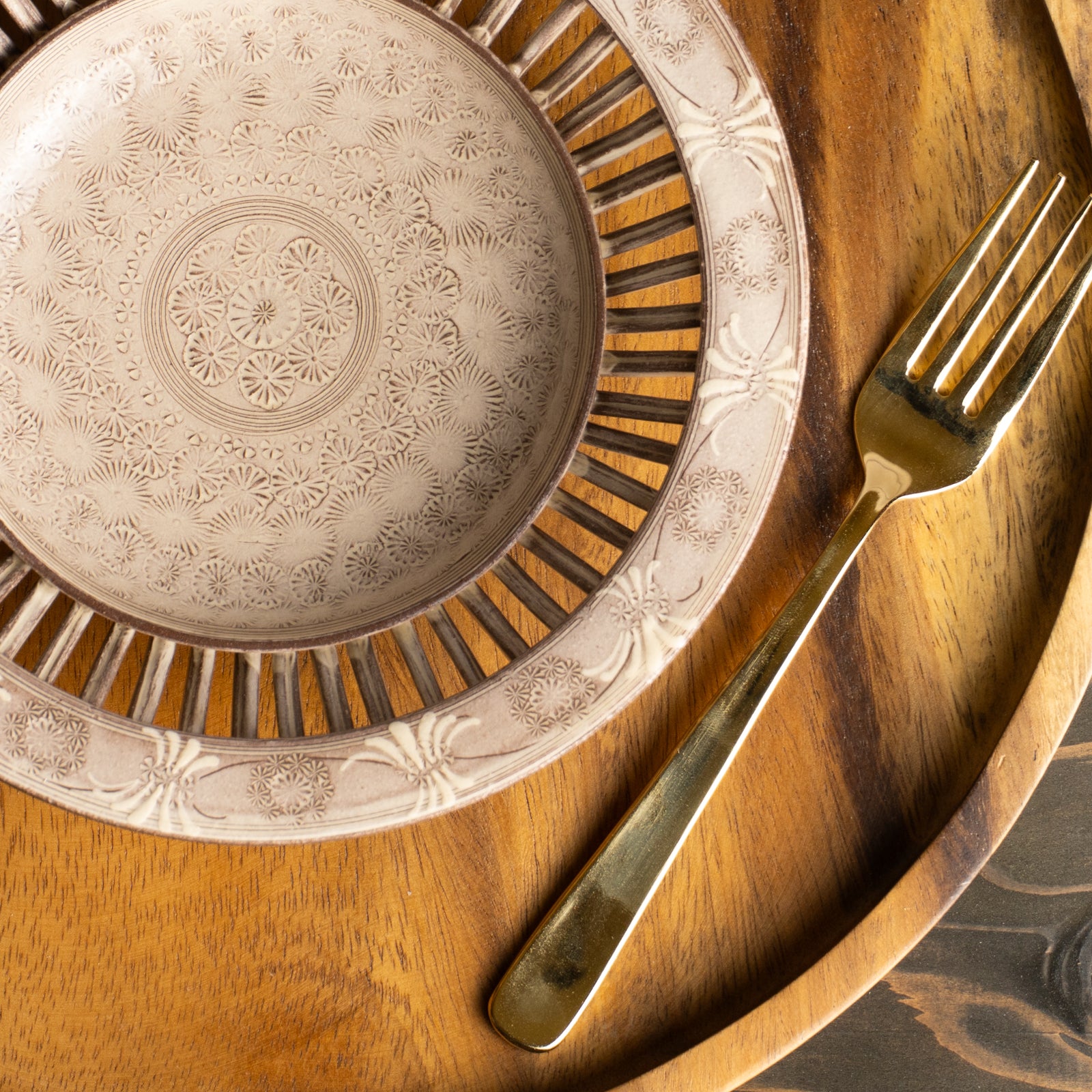 【清水焼】透かし鉢　紫三島　陶楽窯 KOTOPOTTER