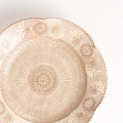 【清水焼】6寸向皿　紫三島　陶楽窯 KOTOPOTTER