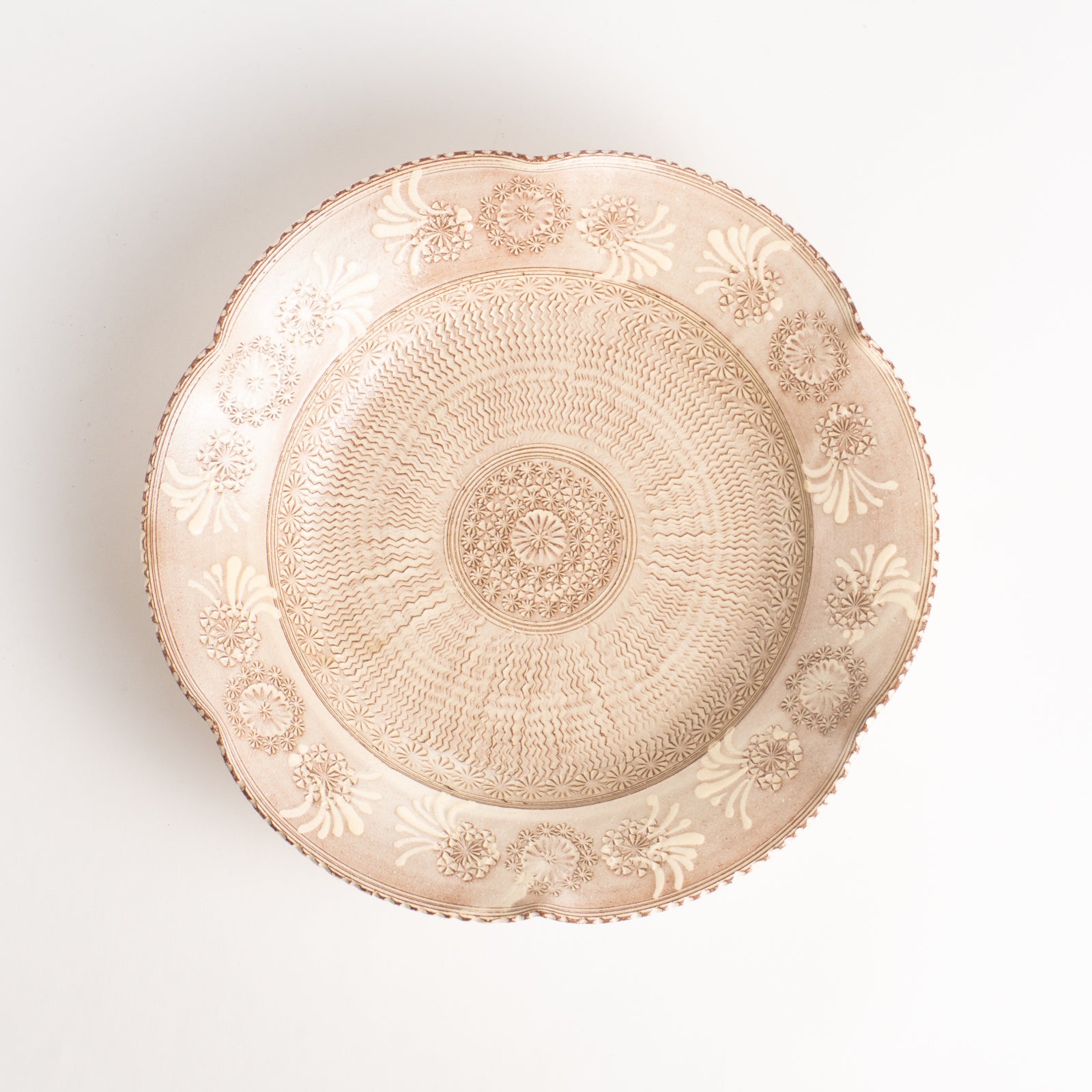 【清水焼】6寸向皿　紫三島　陶楽窯 KOTOPOTTER