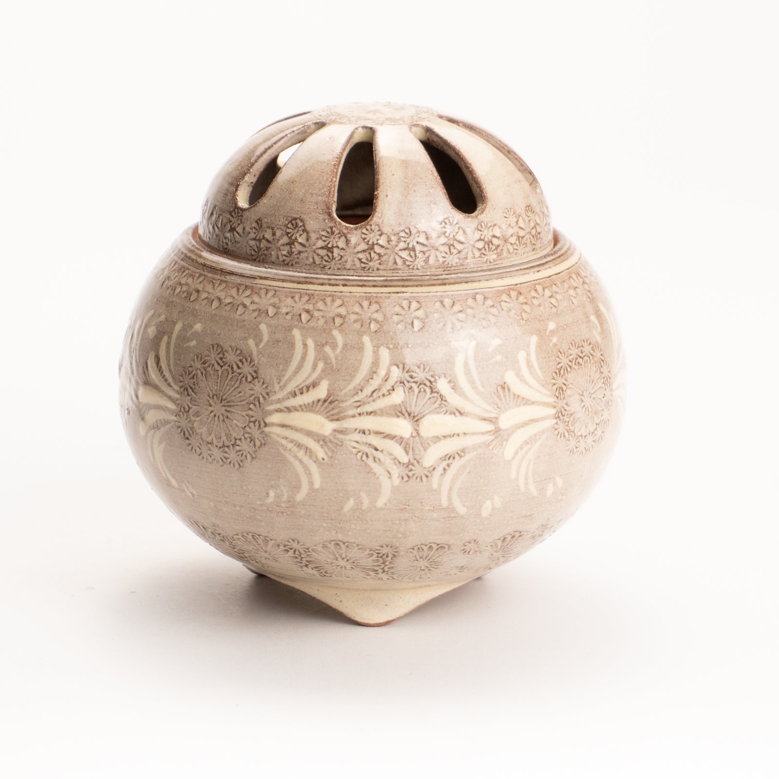 【清水焼】香炉　紫三島　陶楽窯 KOTOPOTTER