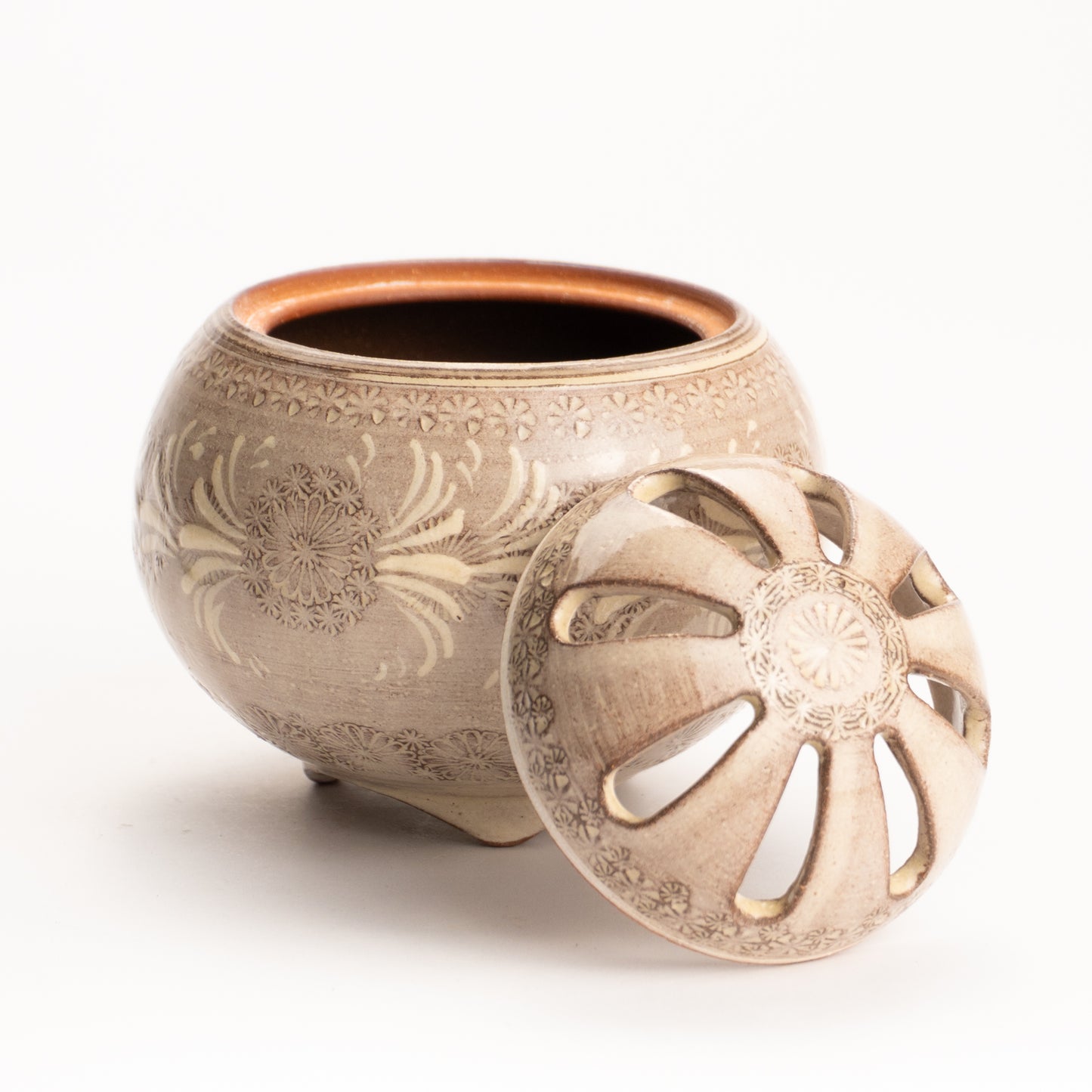 【清水焼】香炉　紫三島　陶楽窯 KOTOPOTTER