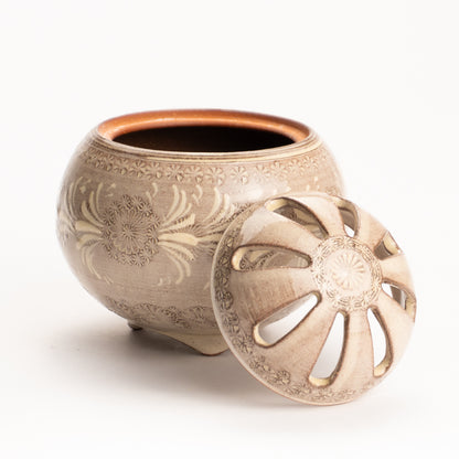 【清水焼】香炉　紫三島　陶楽窯 KOTOPOTTER