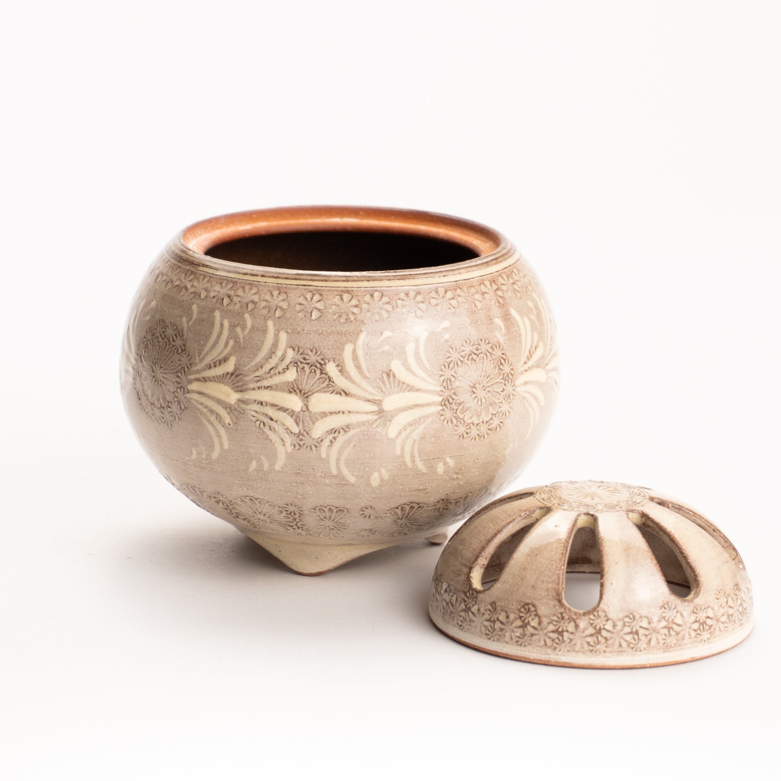 【清水焼】香炉　紫三島　陶楽窯 KOTOPOTTER