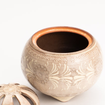 【清水焼】香炉　紫三島　陶楽窯 KOTOPOTTER