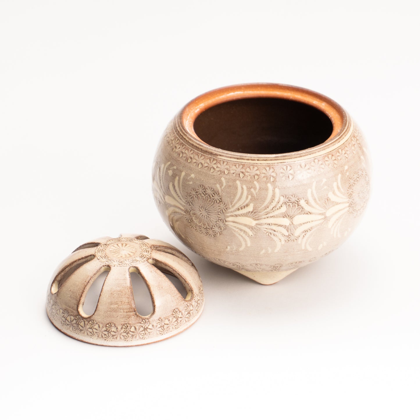 【清水焼】香炉　紫三島　陶楽窯 KOTOPOTTER