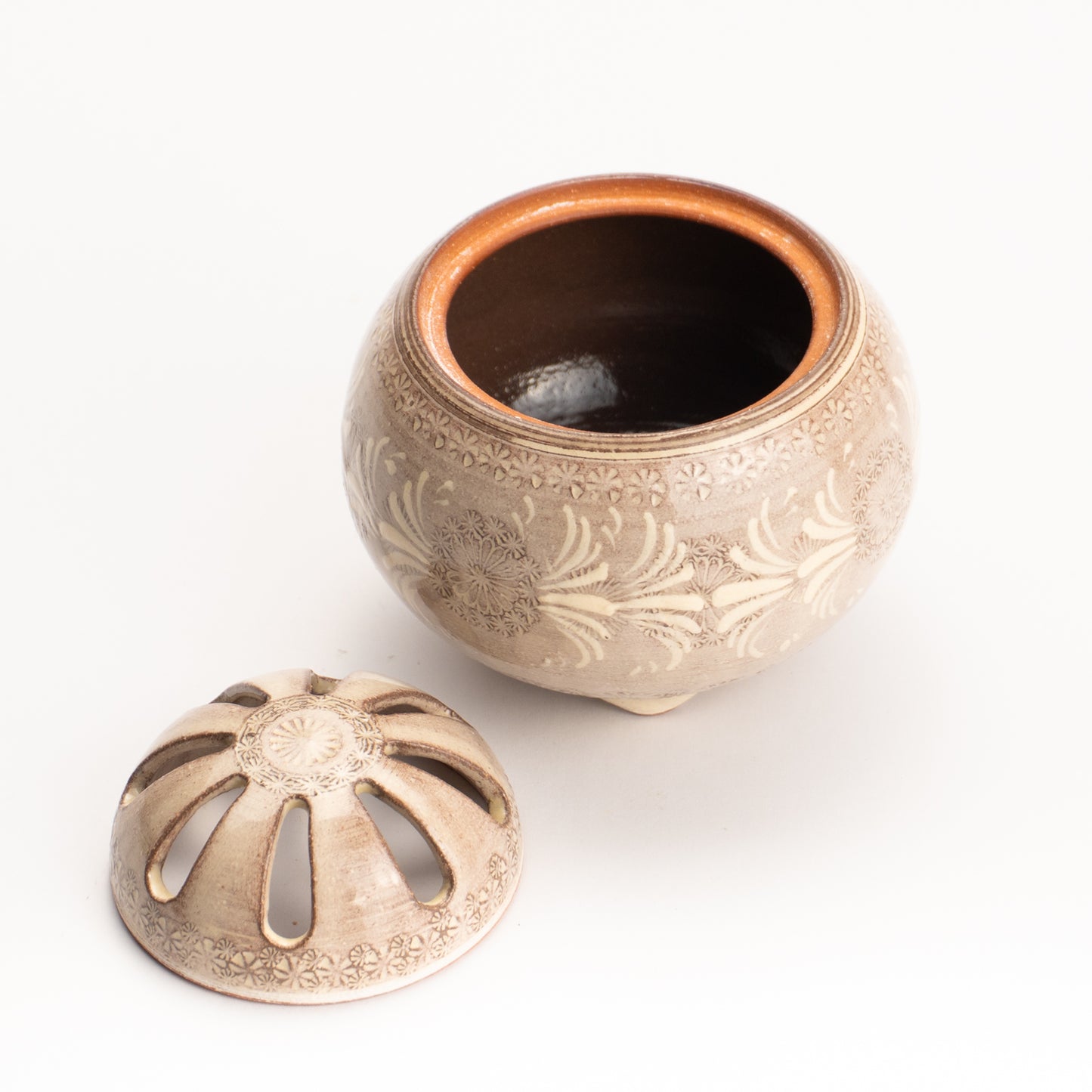 【清水焼】香炉　紫三島　陶楽窯 KOTOPOTTER