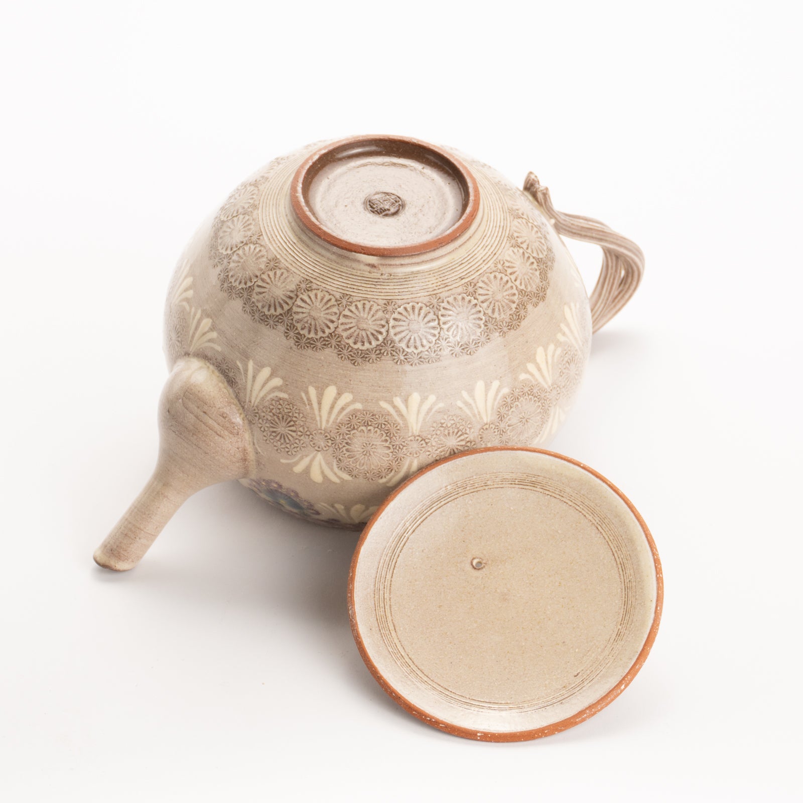 【清水焼】ティーポット　紫彩華紋　陶楽窯 KOTOPOTTER