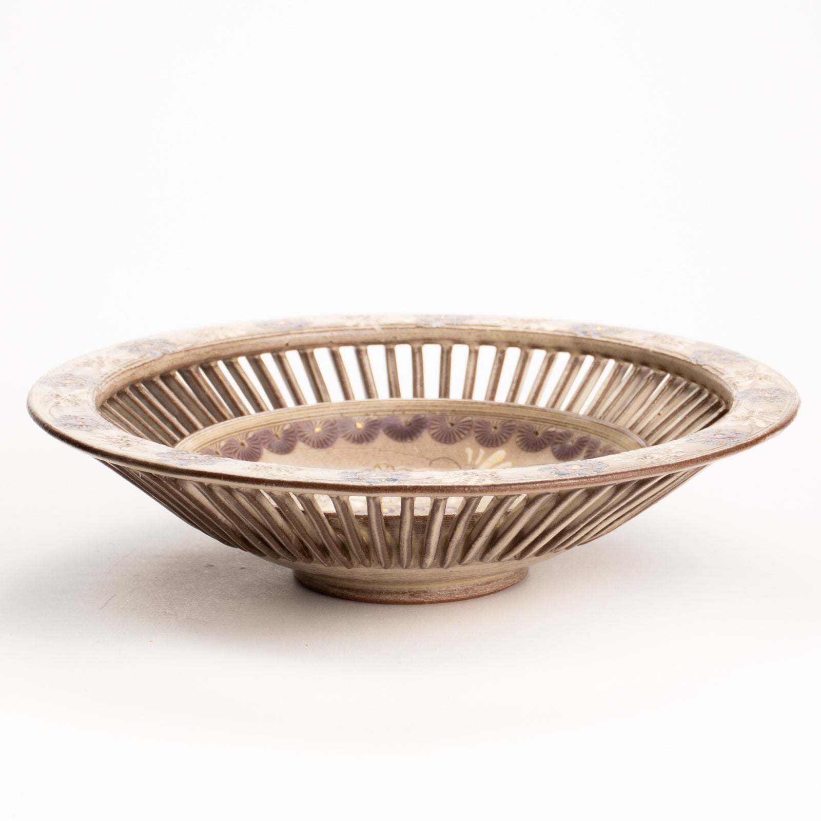 【清水焼】透かし鉢　紫彩華紋B　陶楽窯 KOTOPOTTER