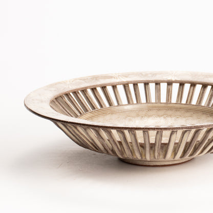 【清水焼】透かし鉢　紫三島　陶楽窯 KOTOPOTTER