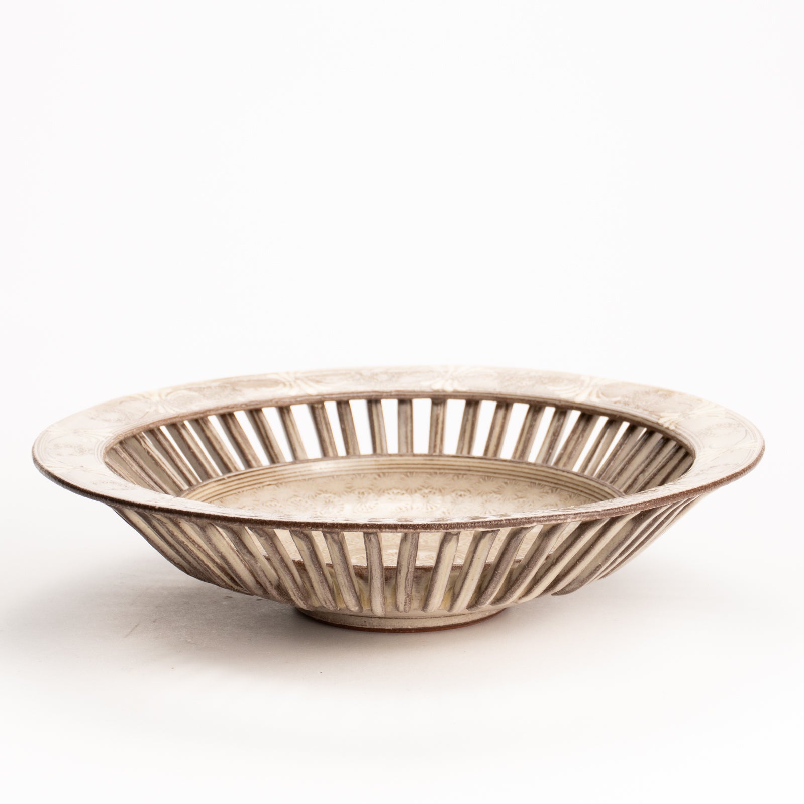 【清水焼】透かし鉢　紫三島　陶楽窯 KOTOPOTTER