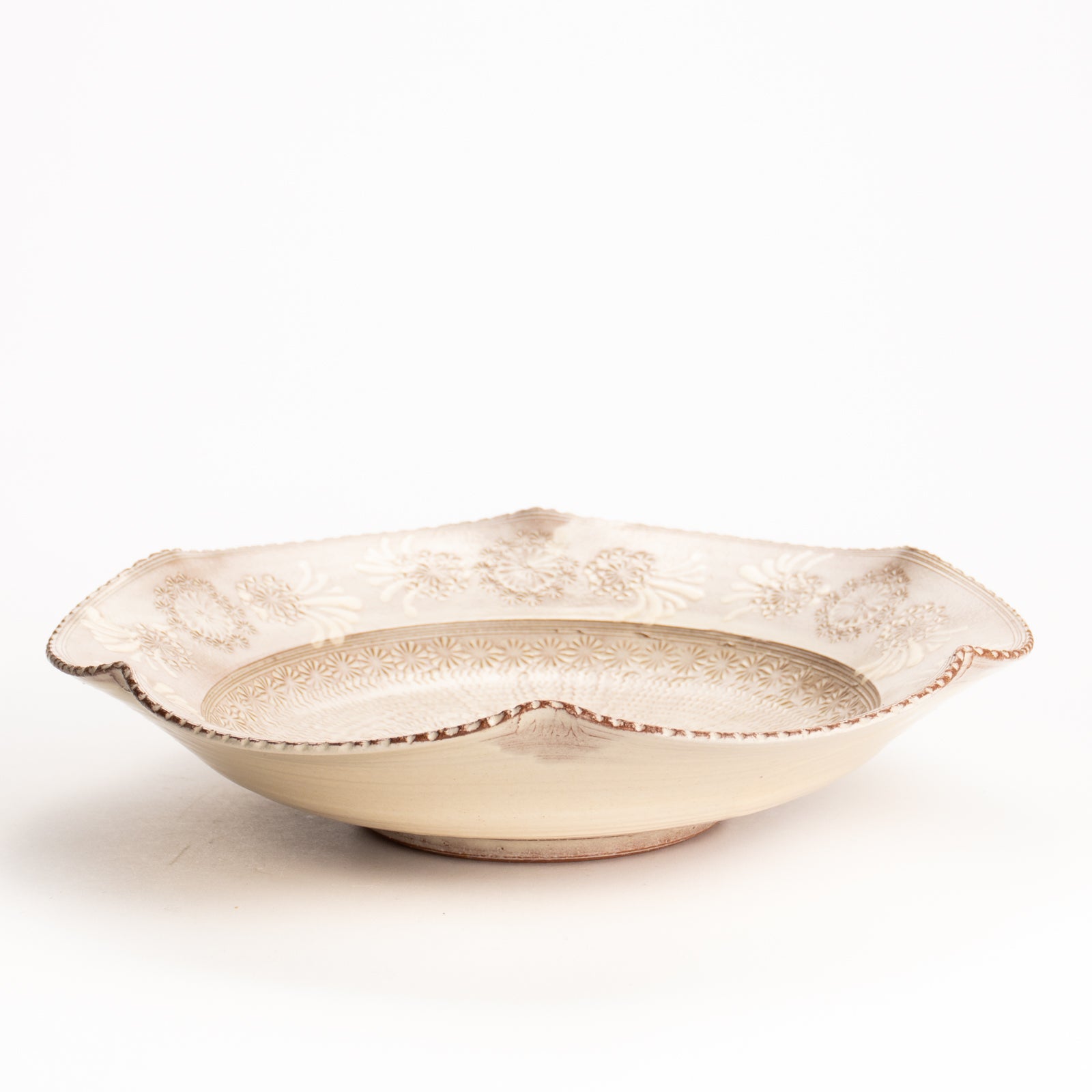 【清水焼】6寸向皿　紫三島　陶楽窯 KOTOPOTTER