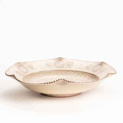 【清水焼】6寸向皿　紫三島　陶楽窯 KOTOPOTTER