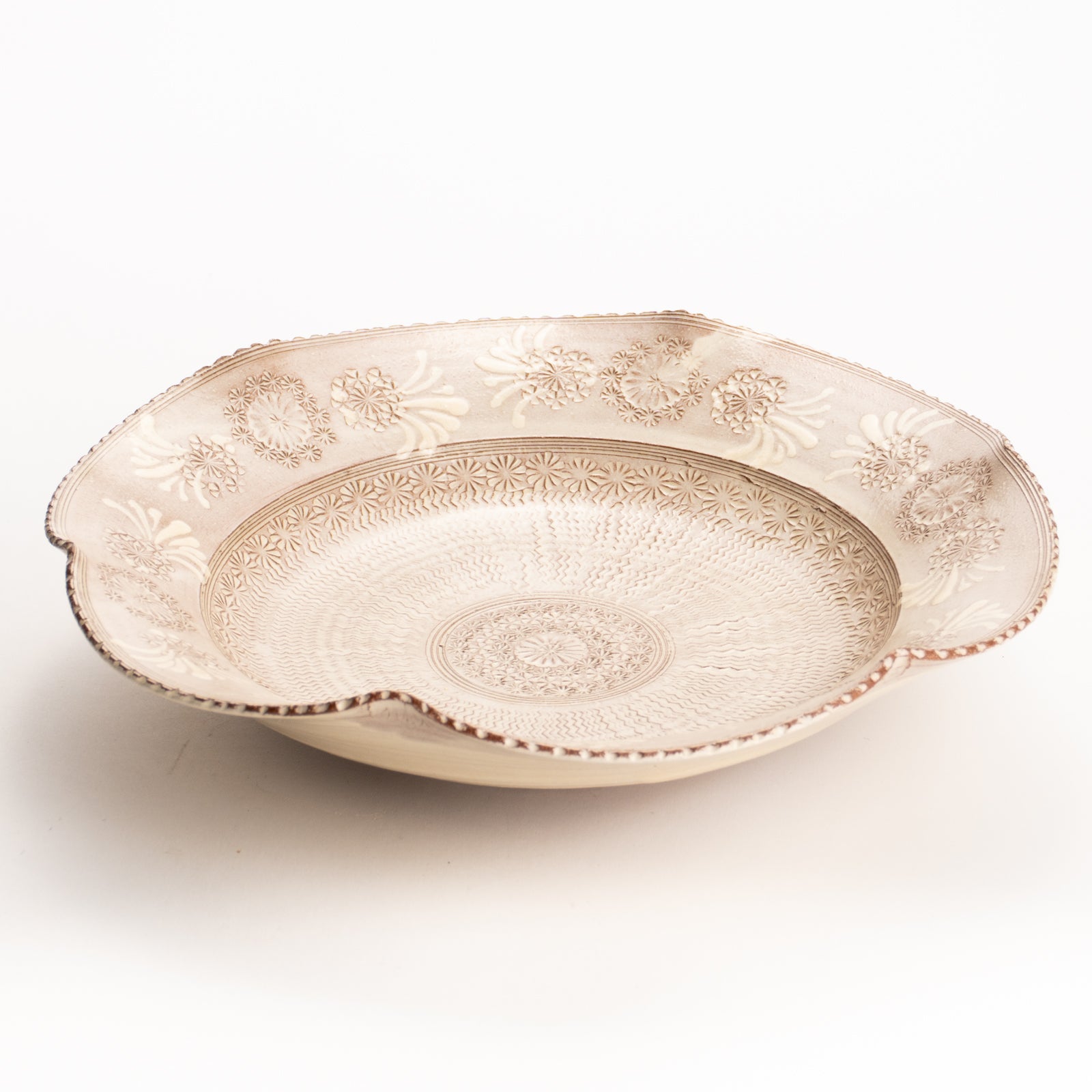 【清水焼】6寸向皿　紫三島　陶楽窯 KOTOPOTTER