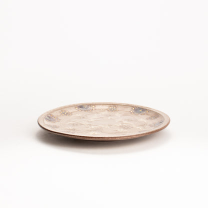 【清水焼】3寸小皿　紫彩華紋　陶楽窯 KOTOPOTTER