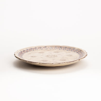 【清水焼】3寸小皿　紫彩華紋　陶楽窯 KOTOPOTTER