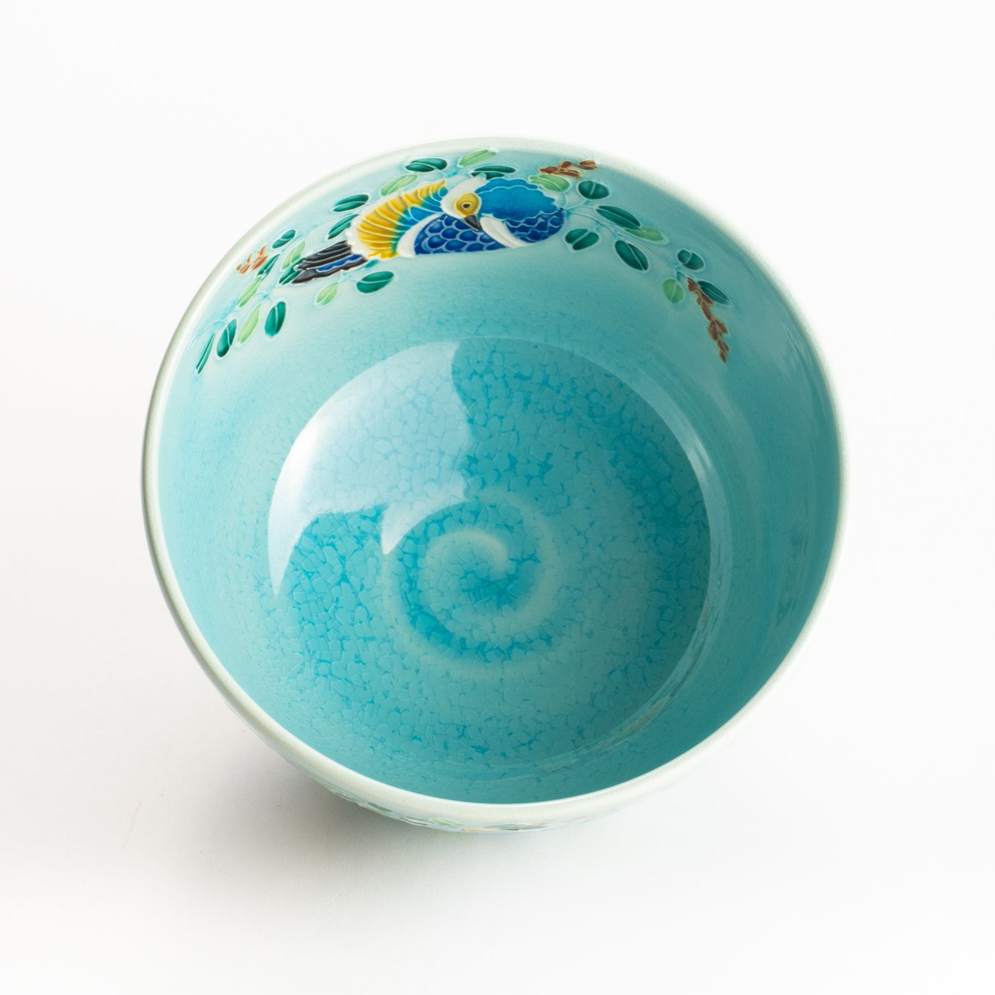 抹茶碗　淡浅黄"オシドリと萩"　一如 KOTOPOTTER