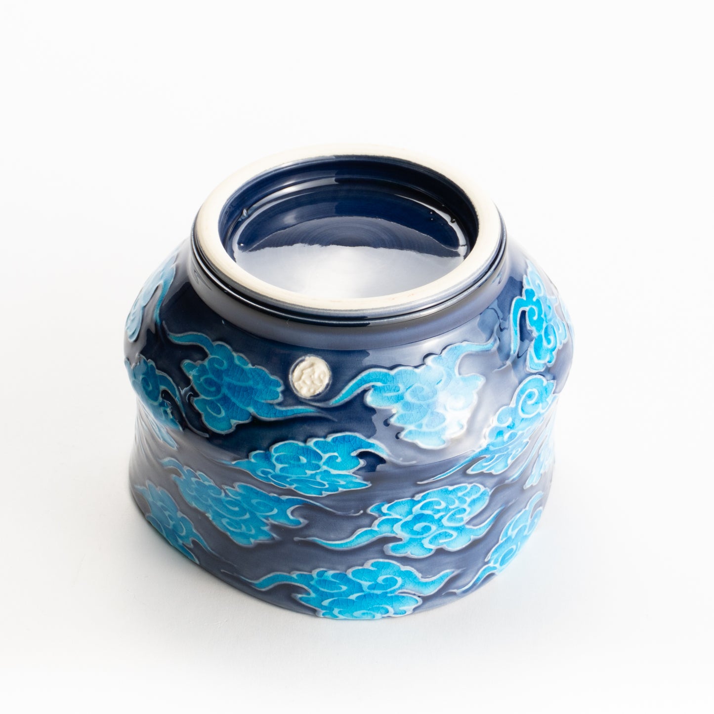 抹茶碗　紺青交趾"瑞雲”　一如 KOTOPOTTER