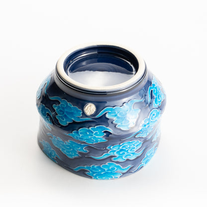 抹茶碗　紺青交趾"瑞雲”　一如 KOTOPOTTER