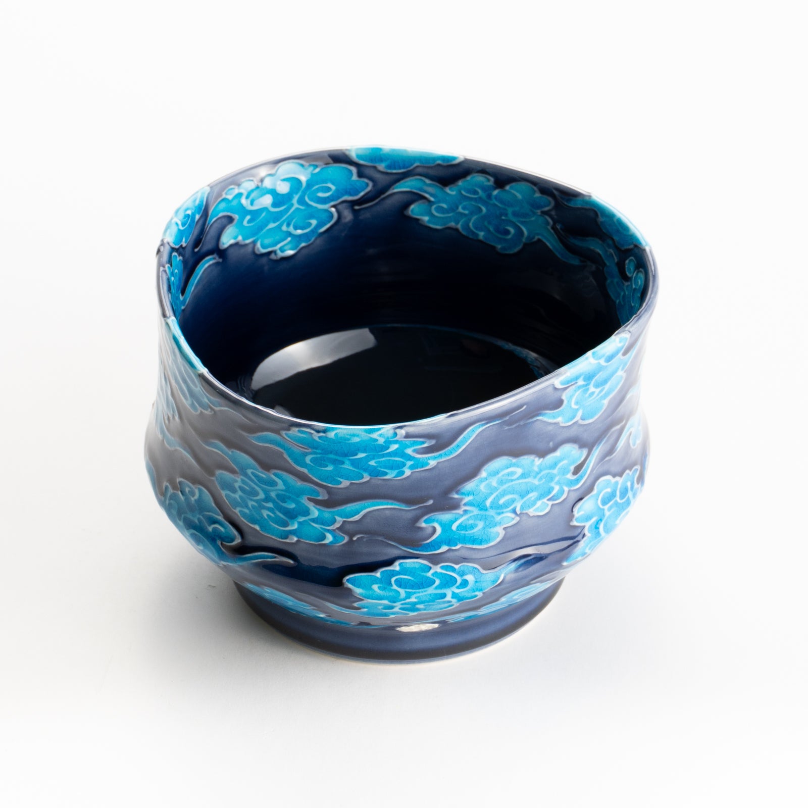 抹茶碗　紺青交趾"瑞雲”　一如 KOTOPOTTER