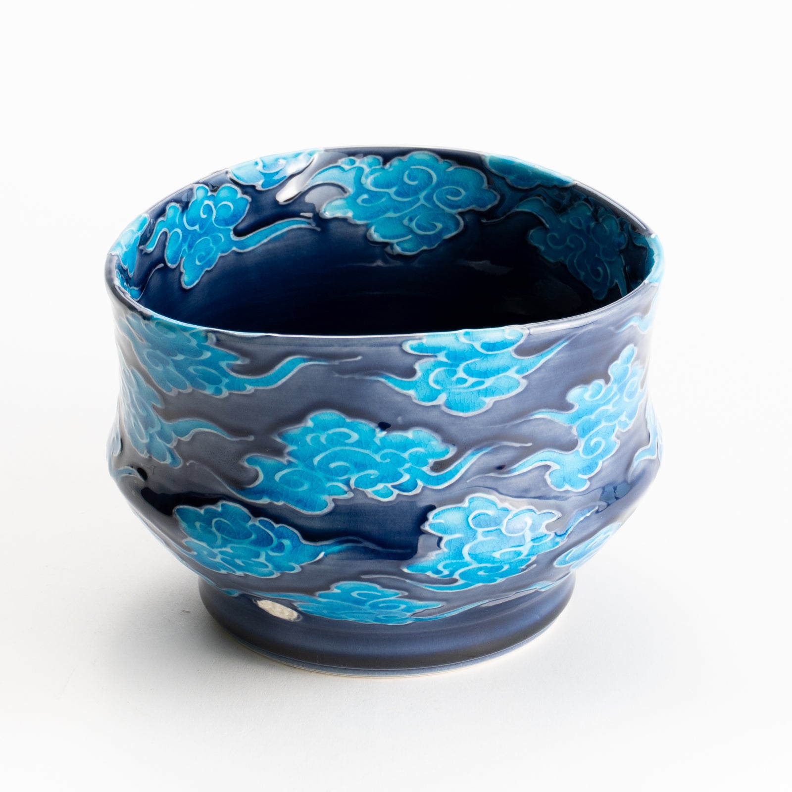 抹茶碗　紺青交趾"瑞雲”　一如 KOTOPOTTER