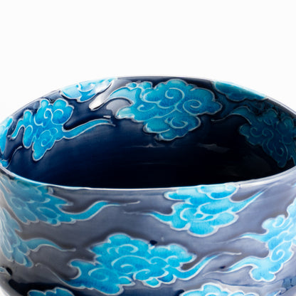 抹茶碗　紺青交趾"瑞雲”　一如 KOTOPOTTER