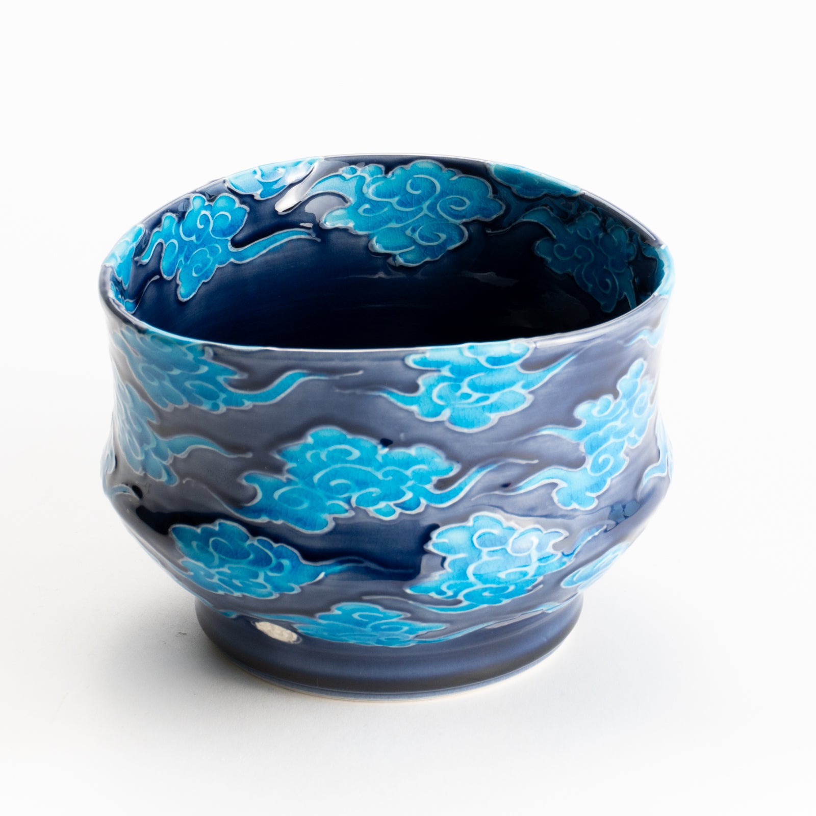抹茶碗　紺青交趾"瑞雲”　一如 KOTOPOTTER