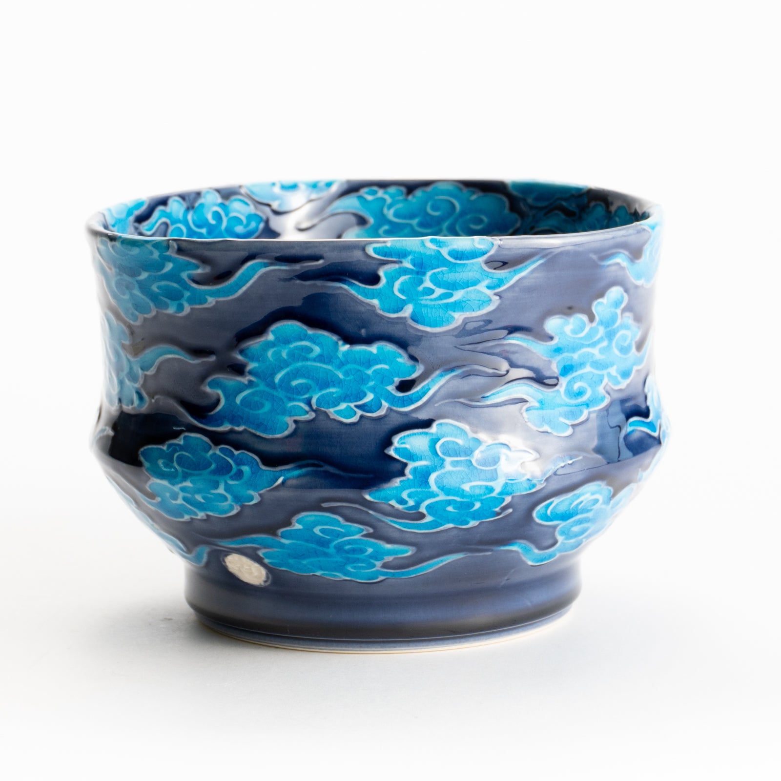 抹茶碗　紺青交趾"瑞雲”　一如 KOTOPOTTER