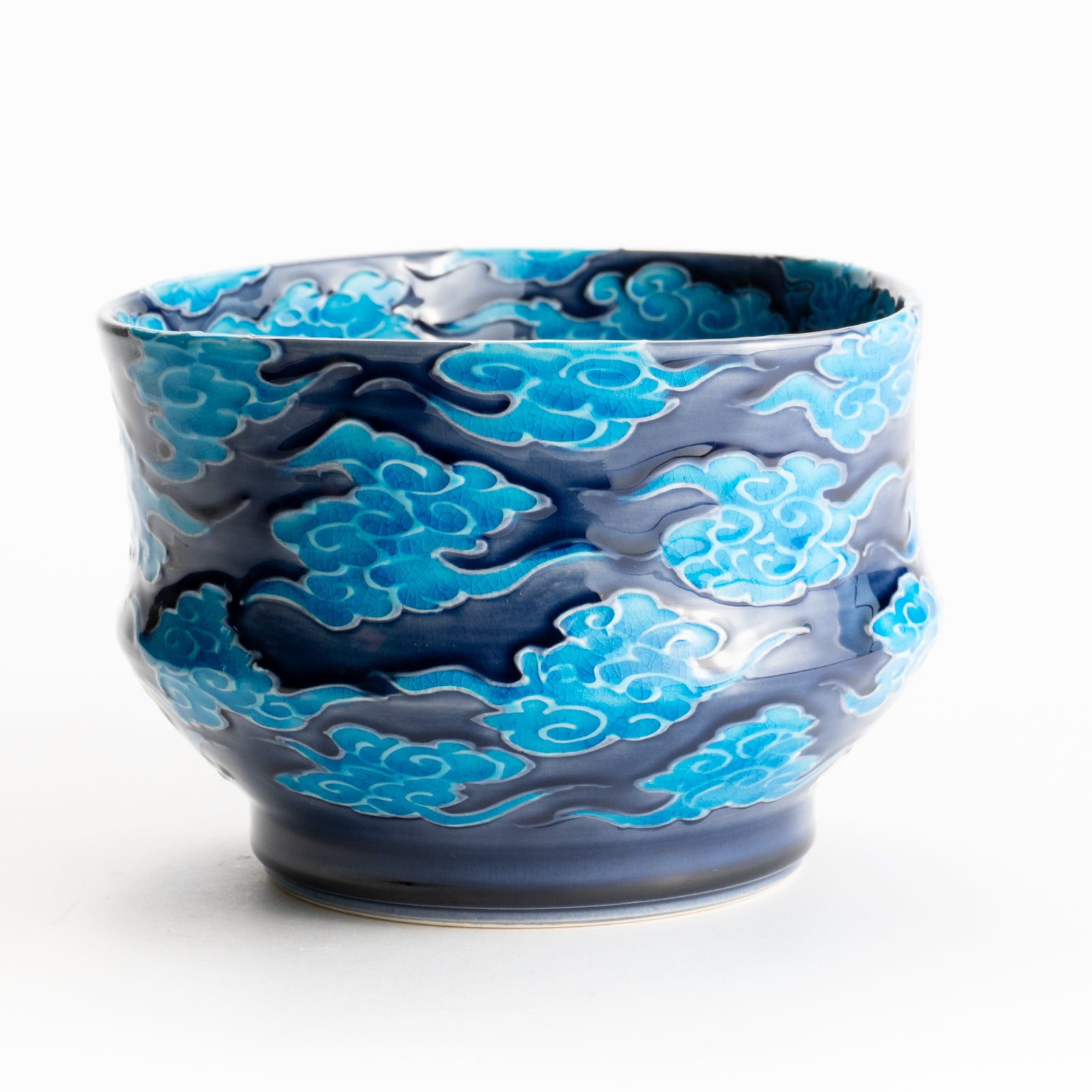 抹茶碗　紺青交趾"瑞雲”　一如 KOTOPOTTER