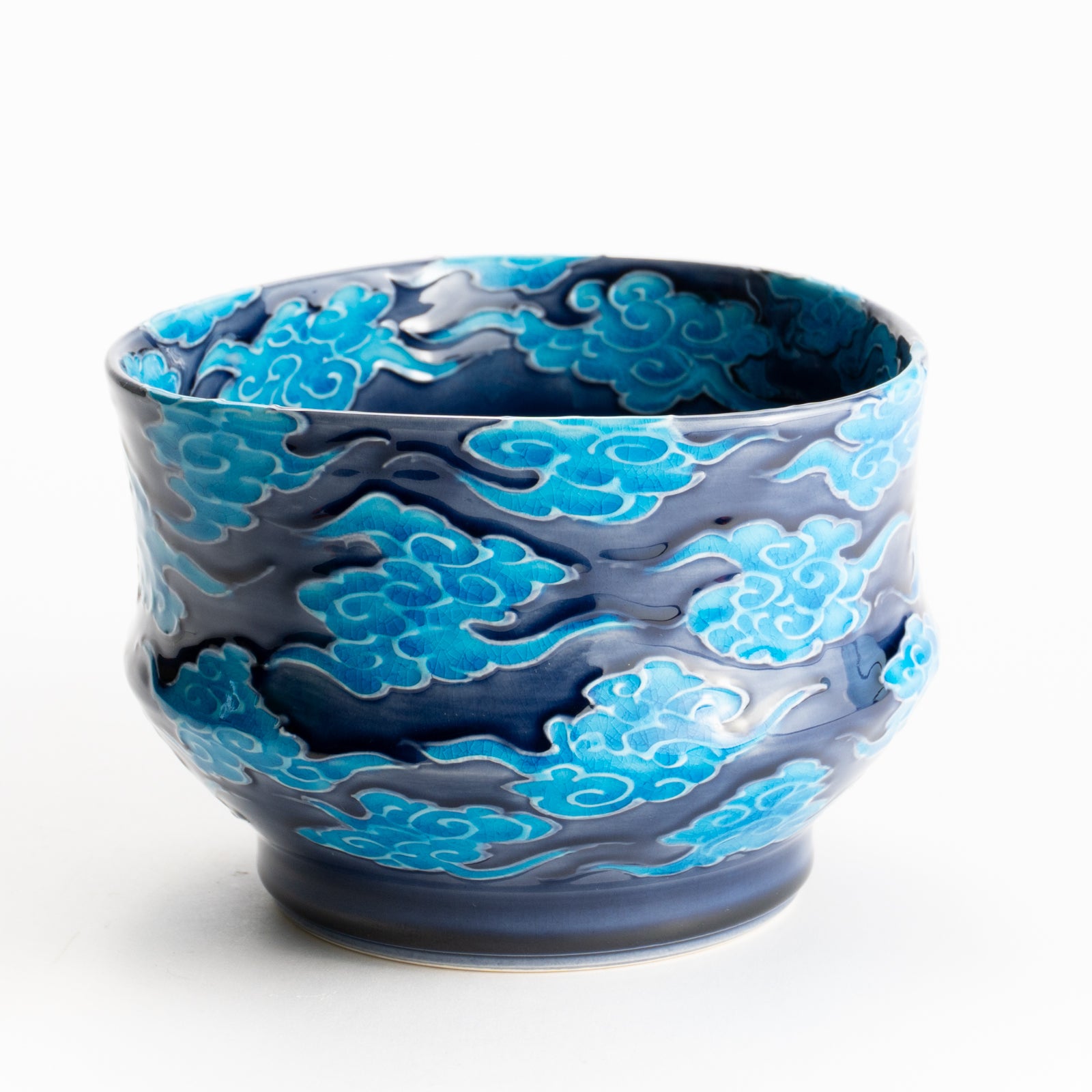 抹茶碗　紺青交趾"瑞雲”　一如 KOTOPOTTER