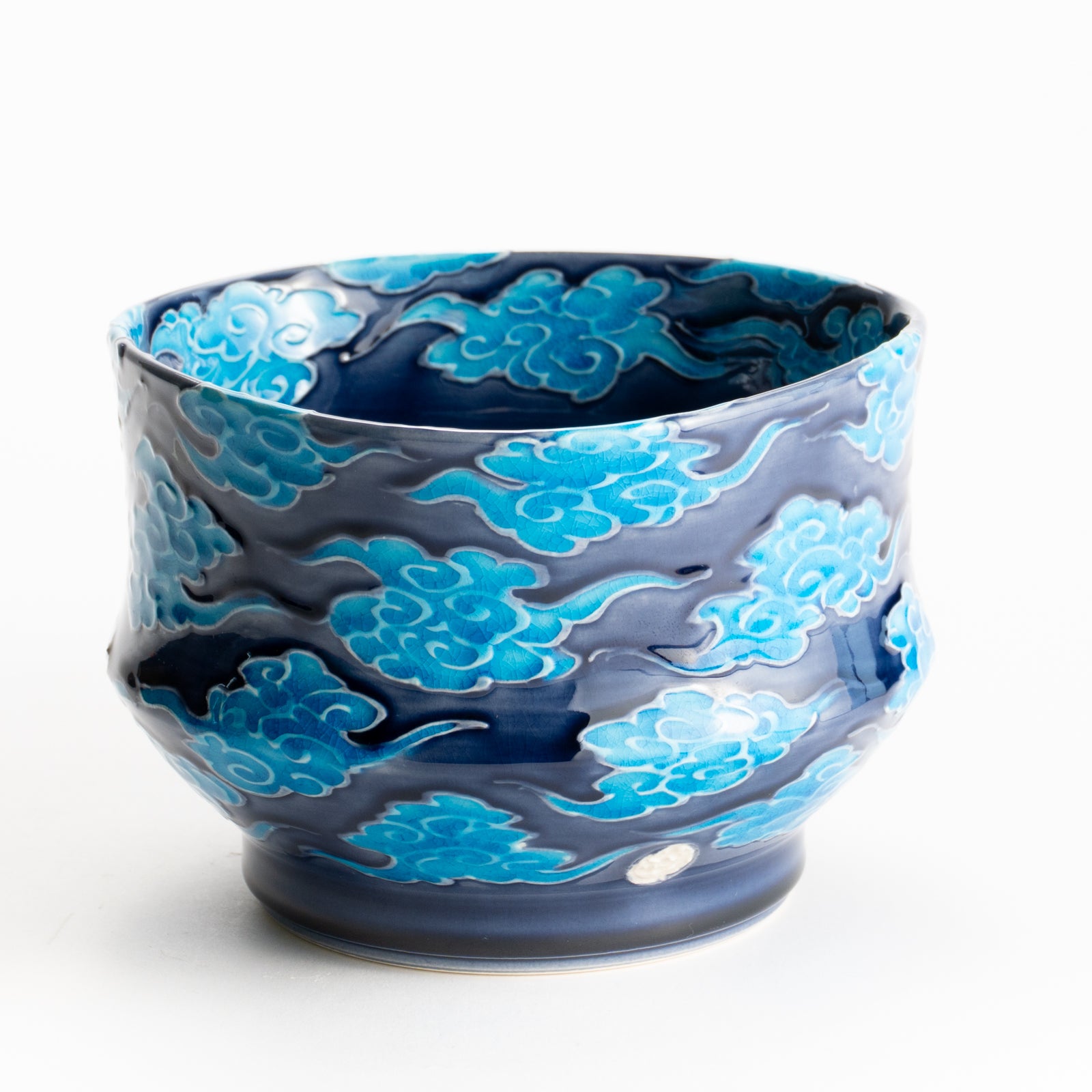 抹茶碗　紺青交趾"瑞雲”　一如 KOTOPOTTER