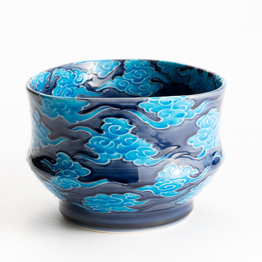 抹茶碗　紺青交趾"瑞雲”　一如 KOTOPOTTER
