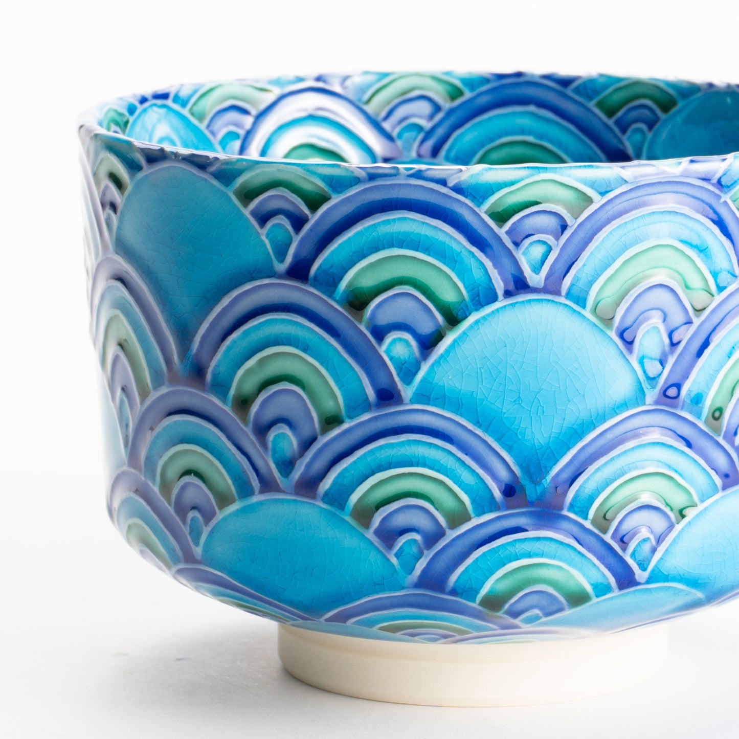 筒抹茶碗　青海波　一如 KOTOPOTTER