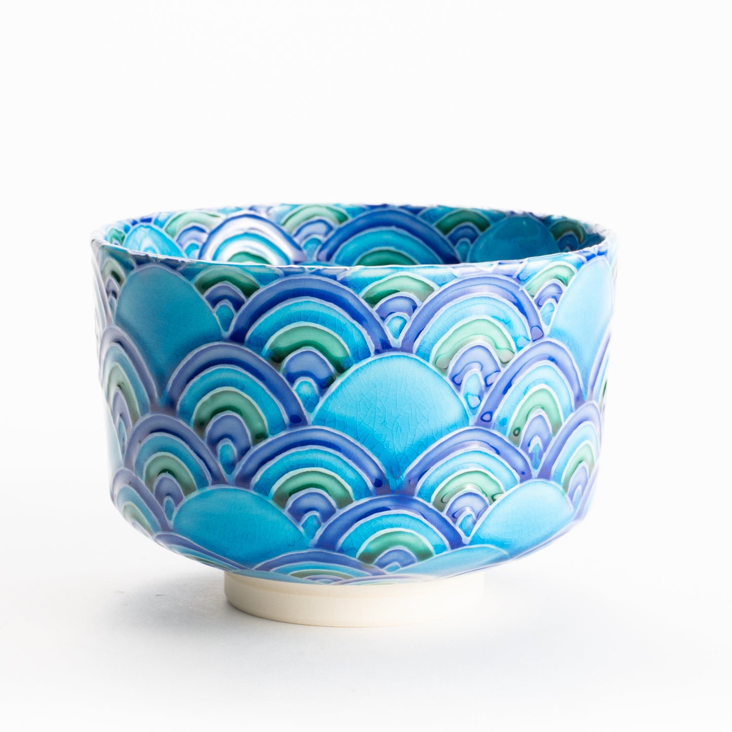 筒抹茶碗　青海波　一如 KOTOPOTTER