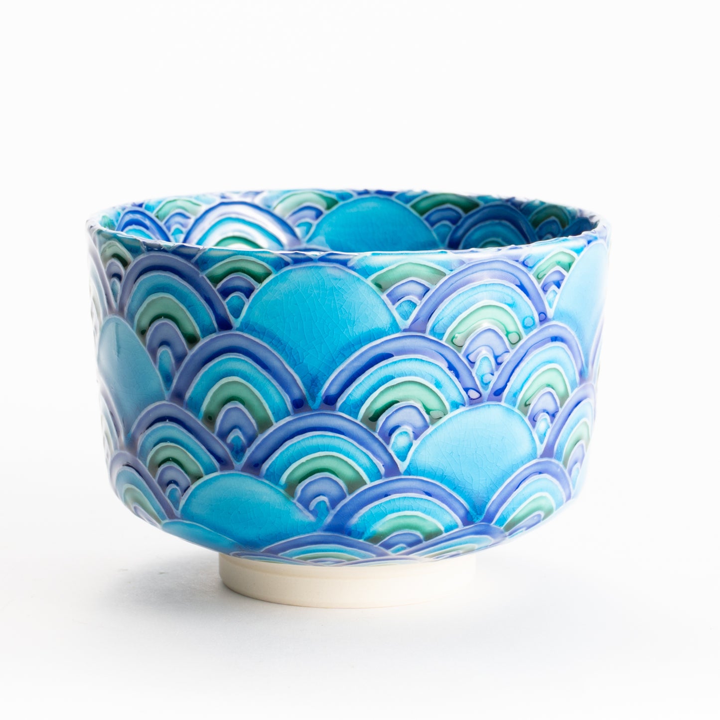 筒抹茶碗　青海波　一如 KOTOPOTTER