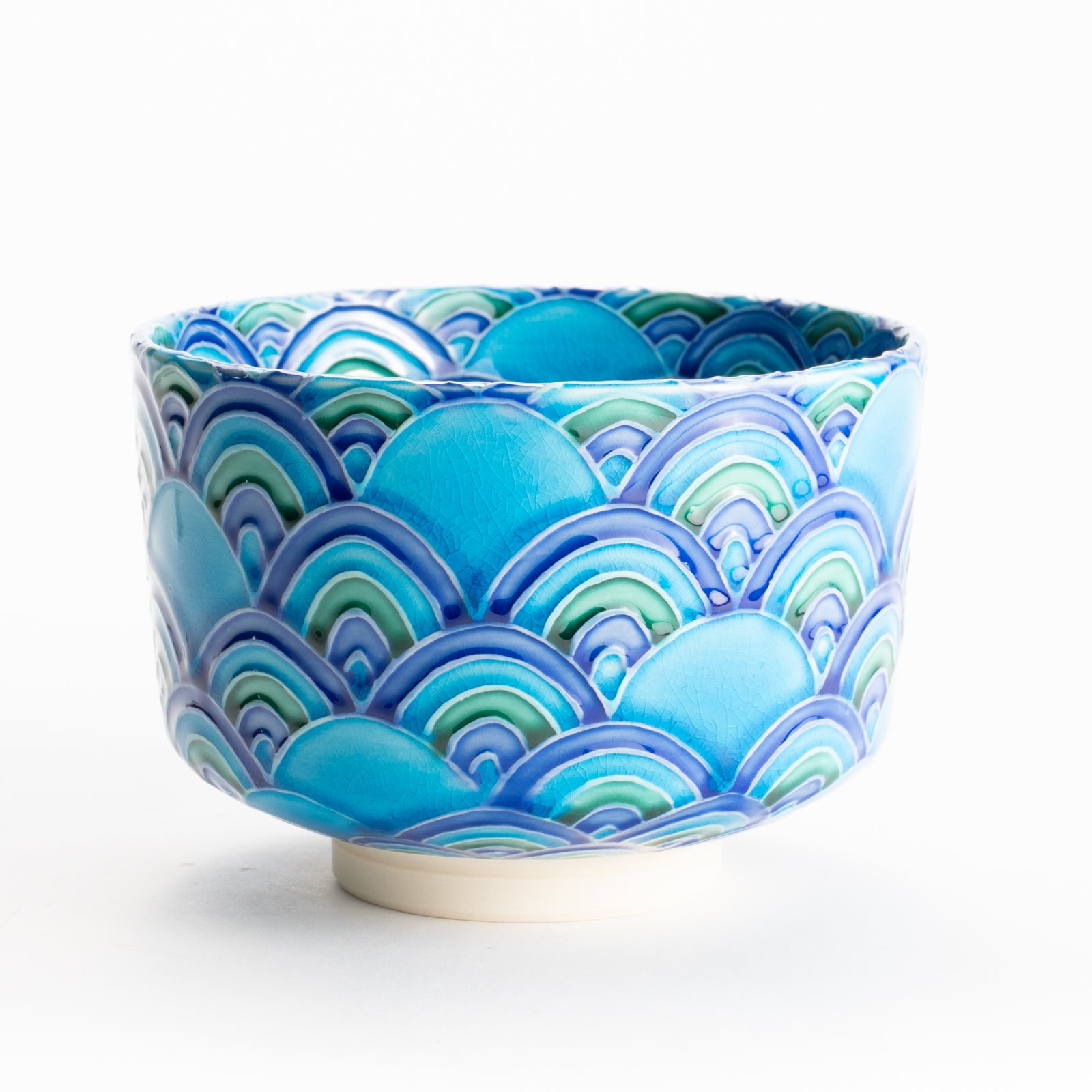 筒抹茶碗　青海波　一如 KOTOPOTTER