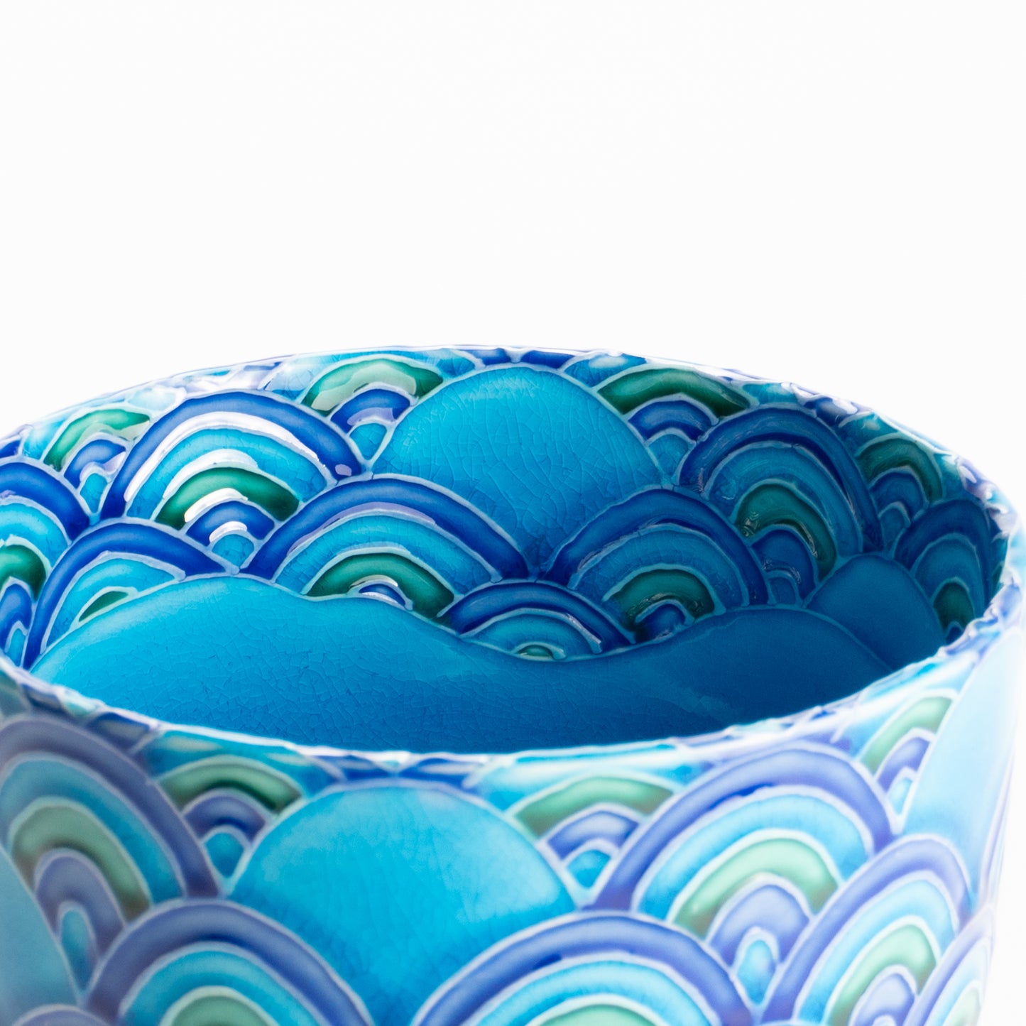 筒抹茶碗　青海波　一如 KOTOPOTTER