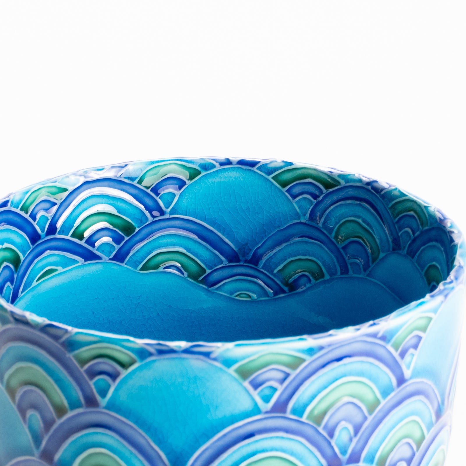 筒抹茶碗　青海波　一如 KOTOPOTTER