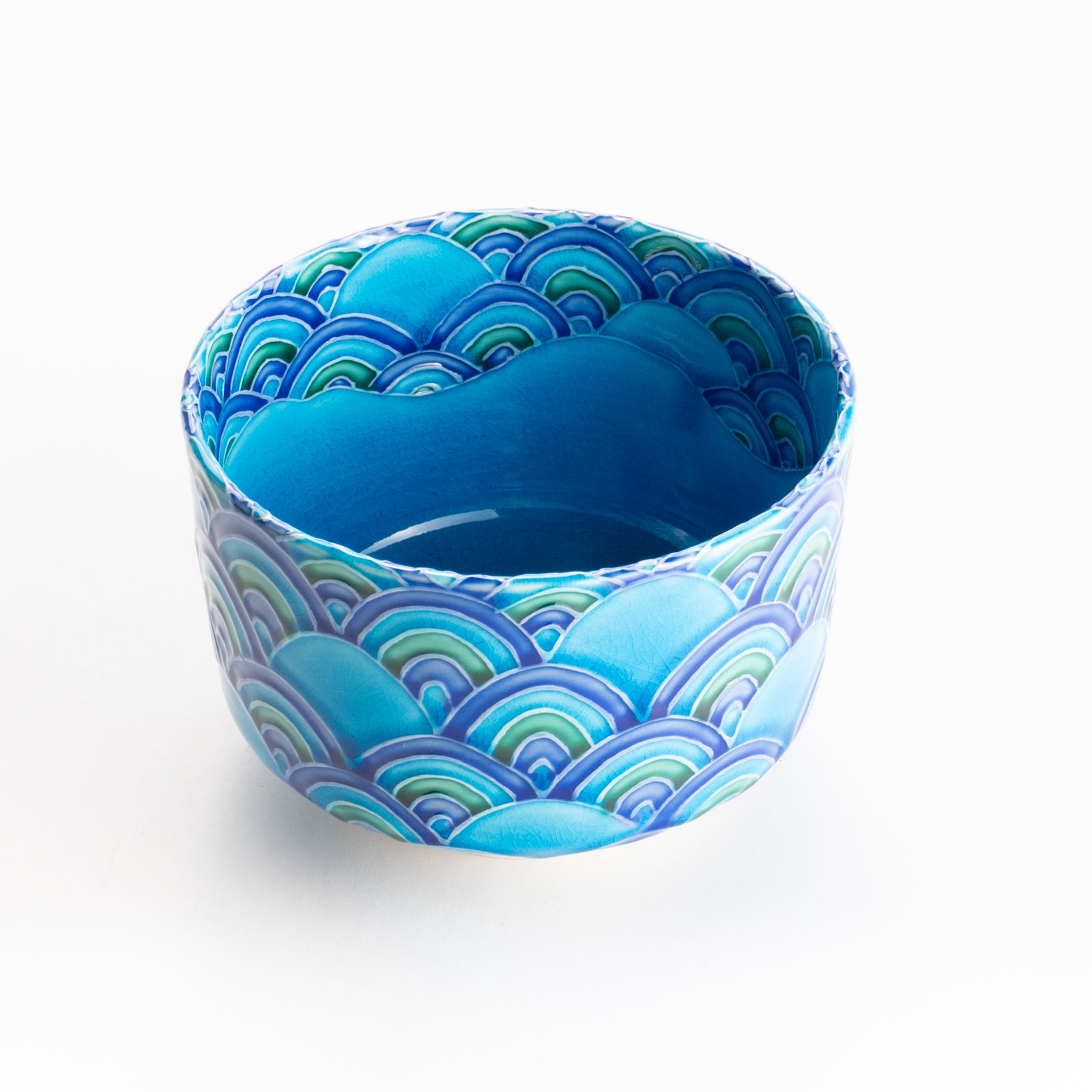 筒抹茶碗　青海波　一如 KOTOPOTTER