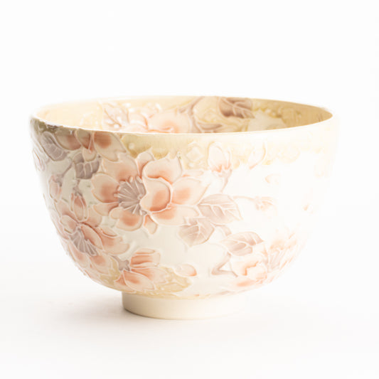 筒抹茶碗　白鳳交趾 桜　一如 KOTOPOTTER